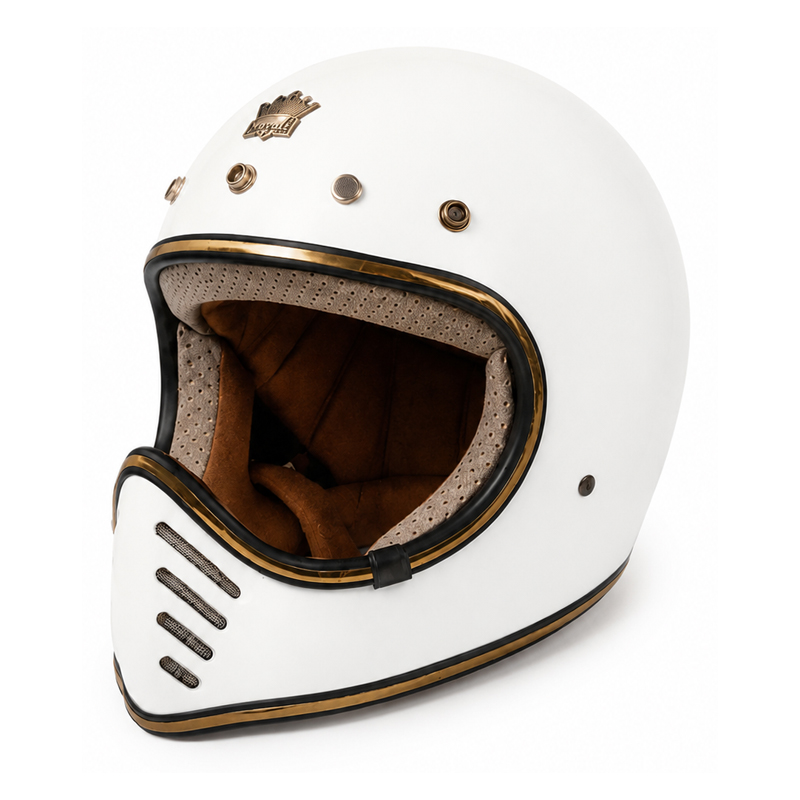 CASCO PARA MOTO / ROYAL H-01 / BLANCO / BRILLO