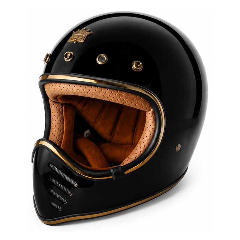 CASCO PARA MOTO - ROYAL H-01 / NEGRO / BRILLO
