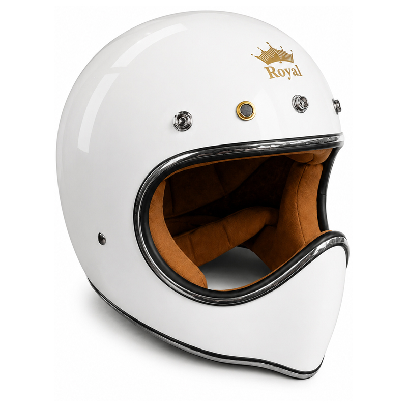 CASCO PARA MOTO / ROYAL M-140 / BLANCO / BRILLO