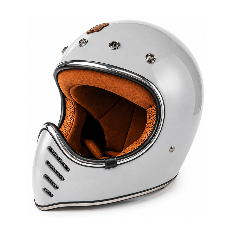CASCO PARA MOTO / ROYAL H-01 / PLATA / BRILLO