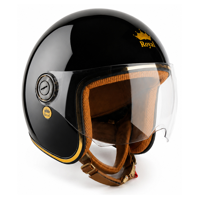 CASCO PARA MOTO - ROYAL M-20K / NEGRO / BRILLO