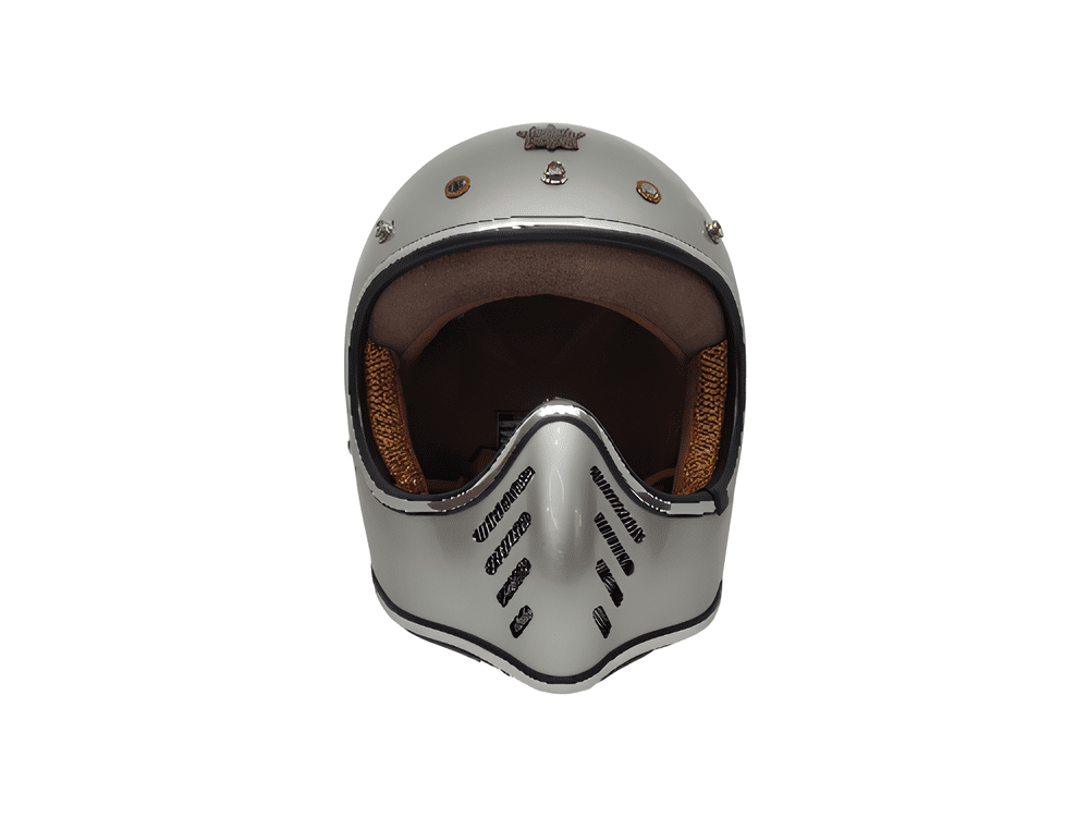 CASCO PARA MOTO / ROYAL H-01 / PLATA / BRILLO