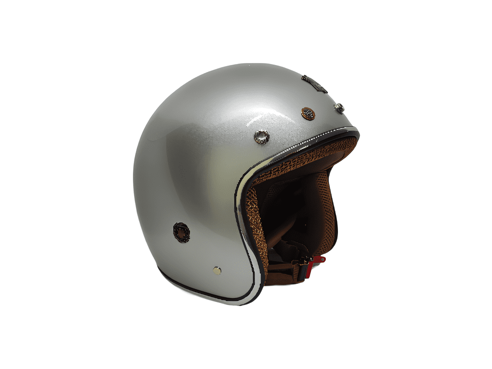 CASCO PARA MOTO - ROYAL M-20C / PLATA / BRILLO