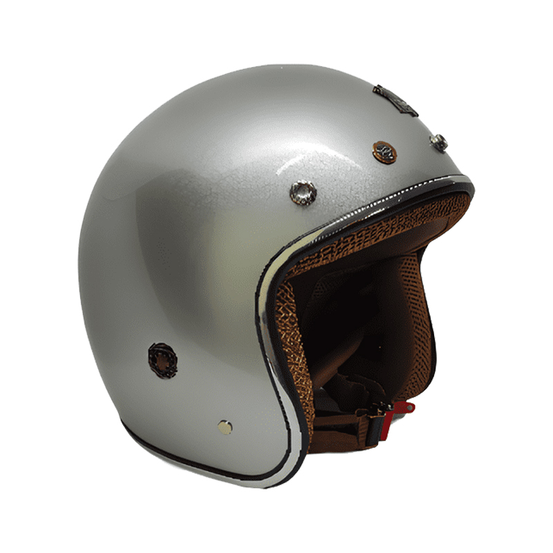 CASCO PARA MOTO - ROYAL M-20C / PLATA / BRILLO