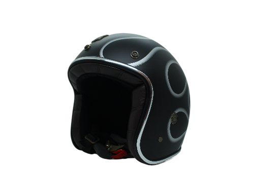 CASCO PARA MOTO – ROYAL M-20D / NEGRO - FLAMAS / MATE
