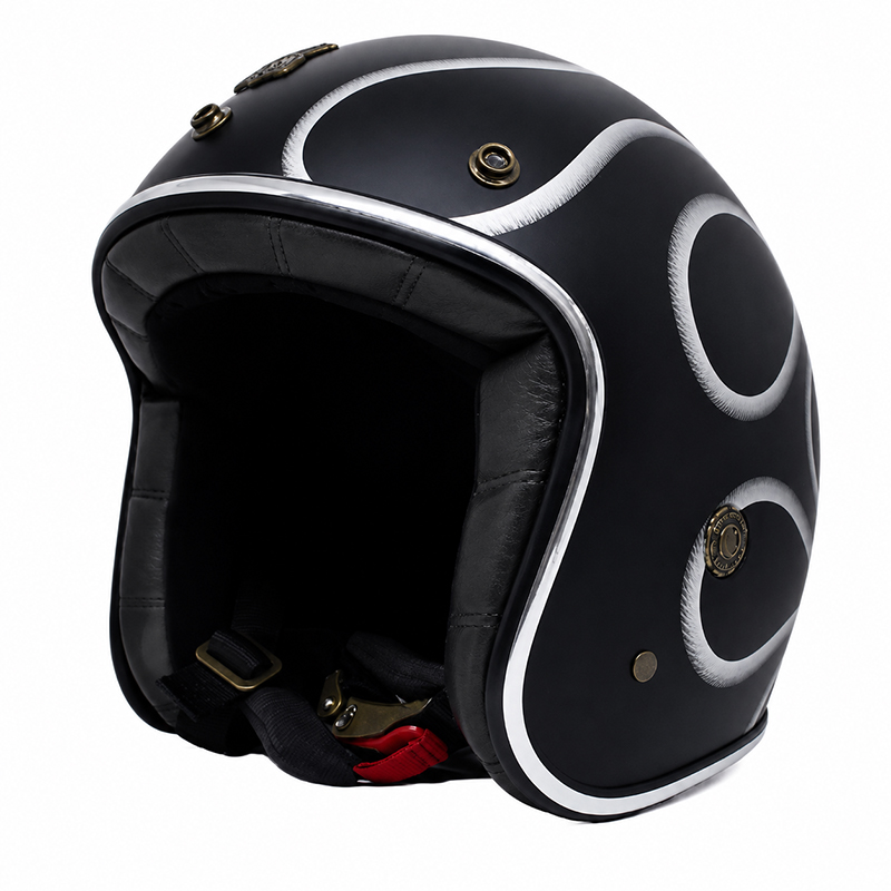 CASCO PARA MOTO – ROYAL M-20D / NEGRO - FLAMAS / MATE